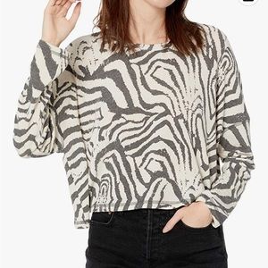 Wild meadow Loose Fitting Zebra Print Sweater